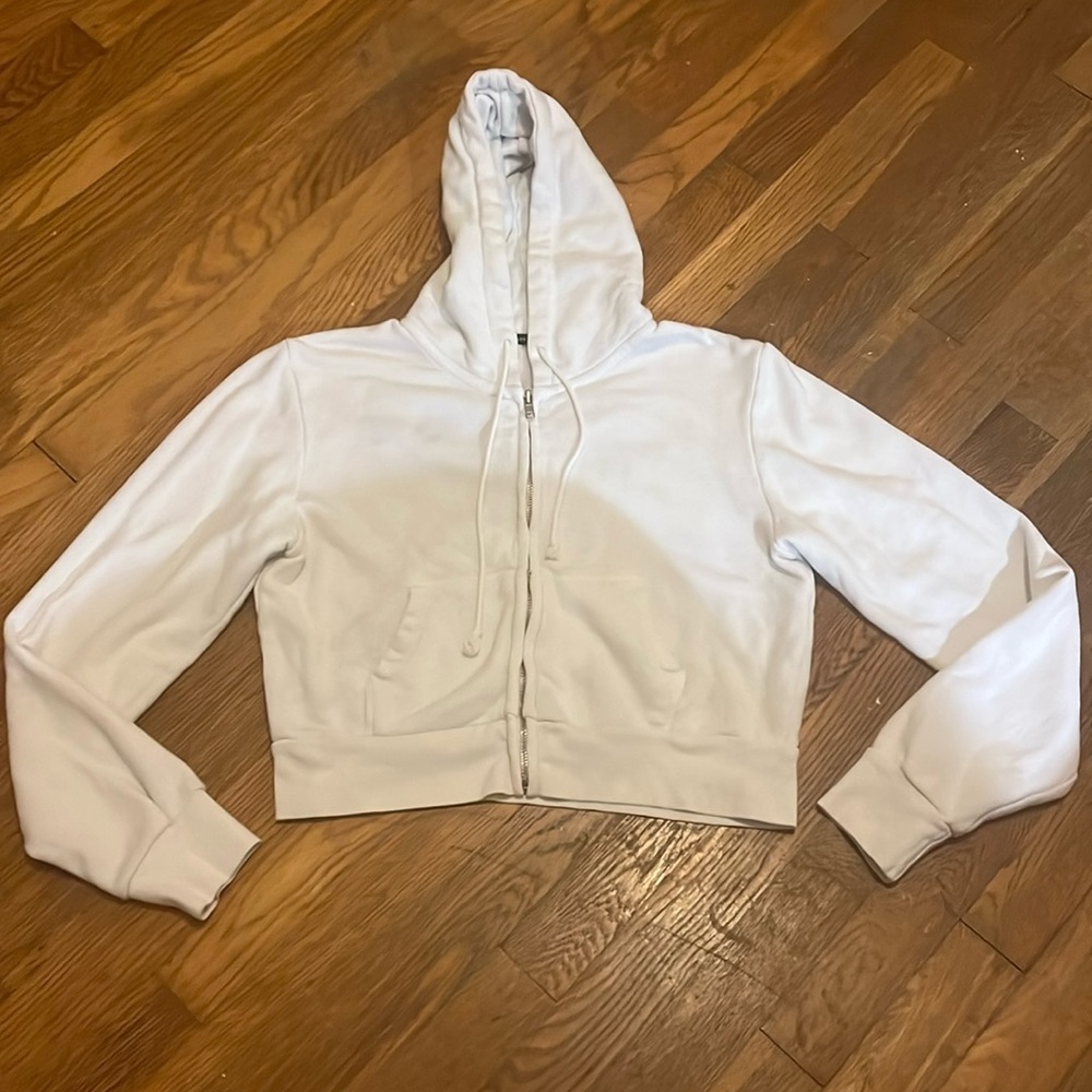 Brandy Melville solid white crop jacket